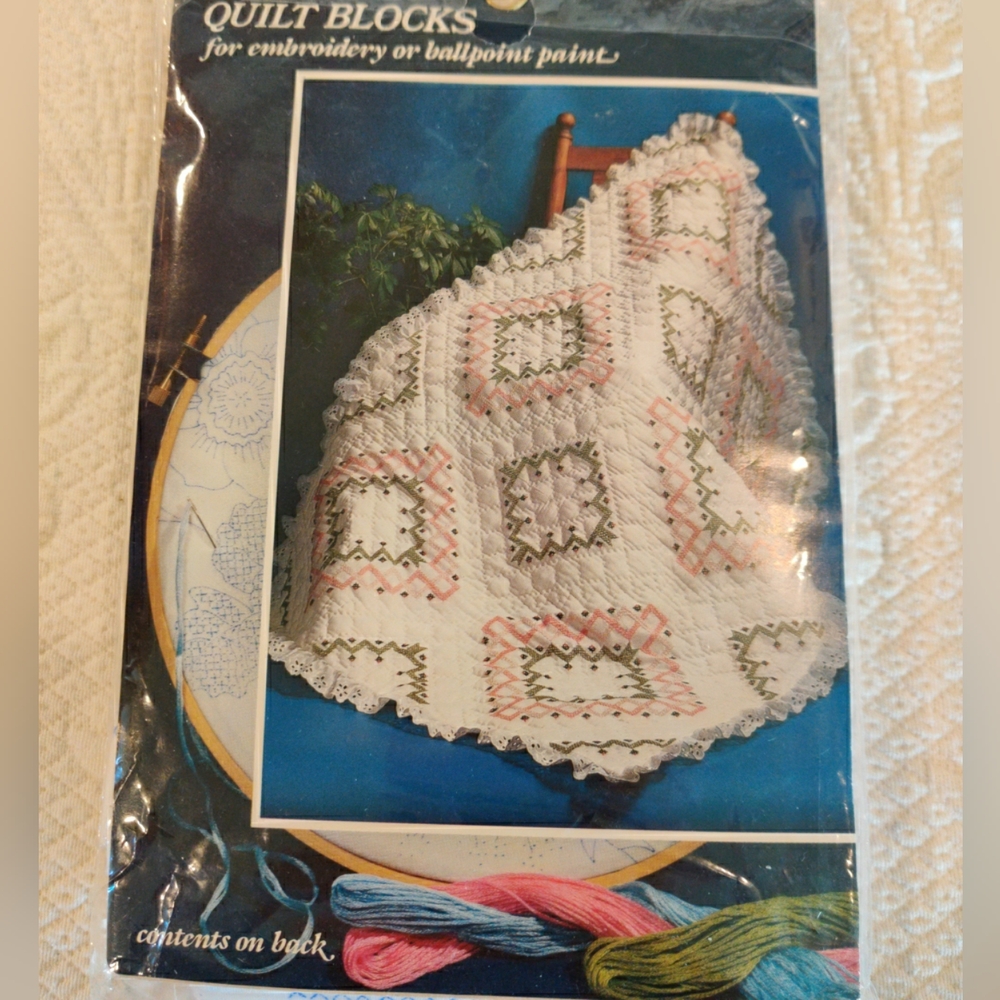 Vogart Quilt Blocks Kit for Embroidery or Ballpoint Paint # 8742A